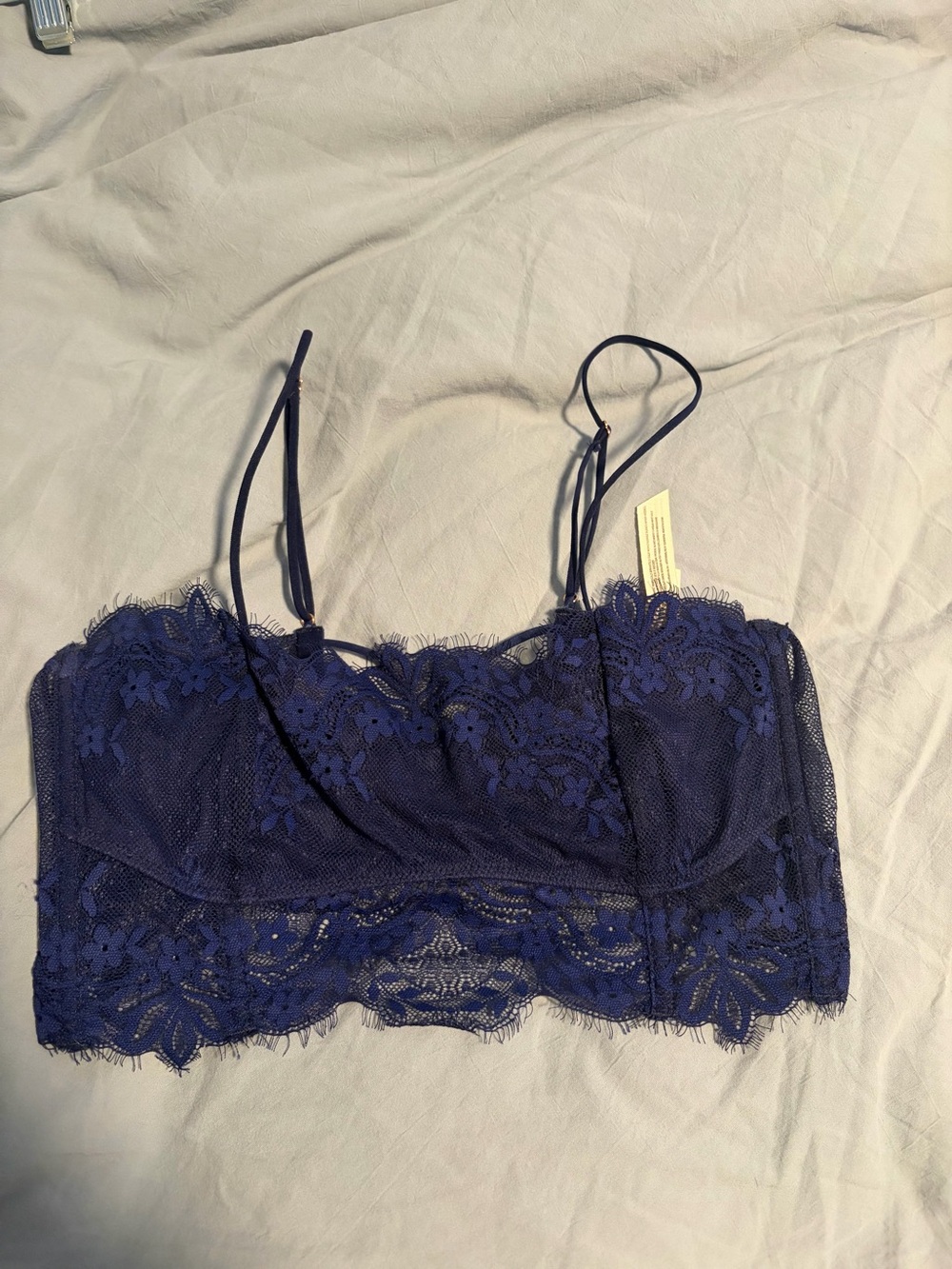 Free People Floral Lace Bralette in Navy